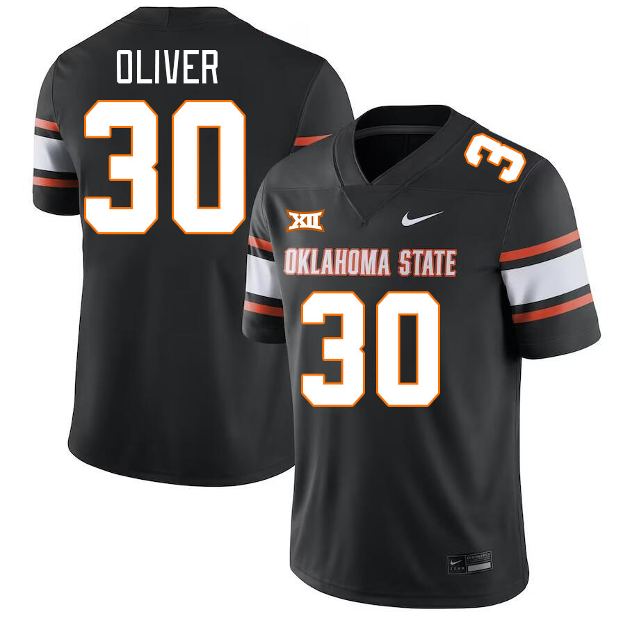 Oklahoma State Cowboys #30 Collin Oliver College Football Jerseys Stitched Sale-Black
